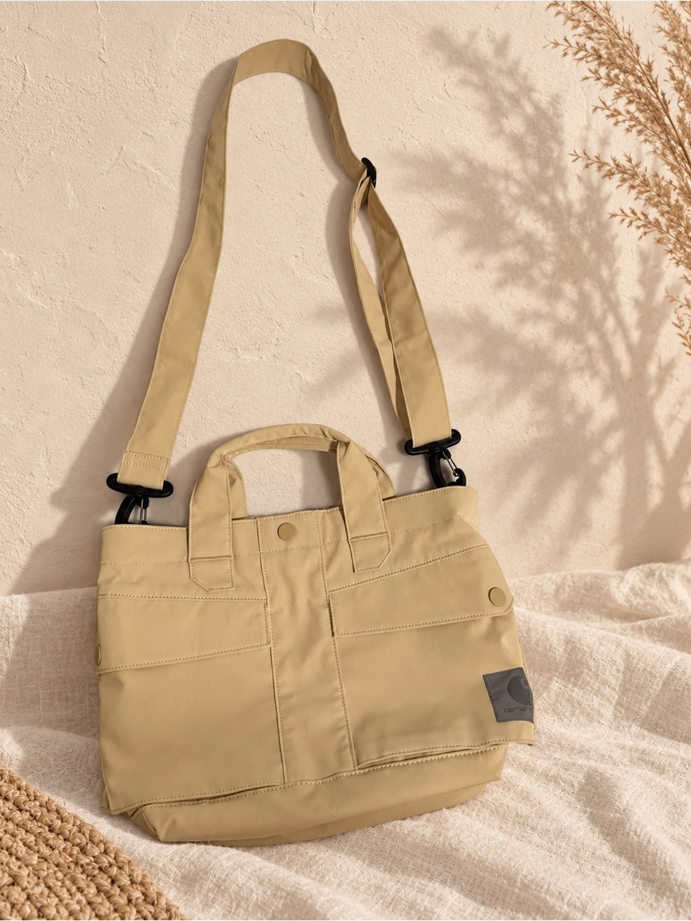 Carhartt WIP unisex pocket cross body bag in beige